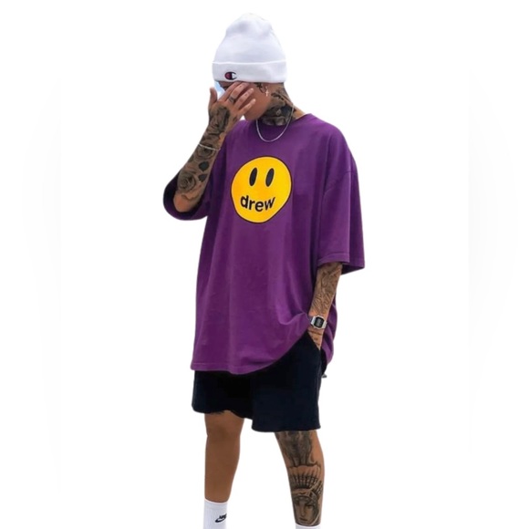 NWOT Women’s Medium/Men’s Small Drew House Mascot Cotton Tee In Purple - Picture 3 of 12